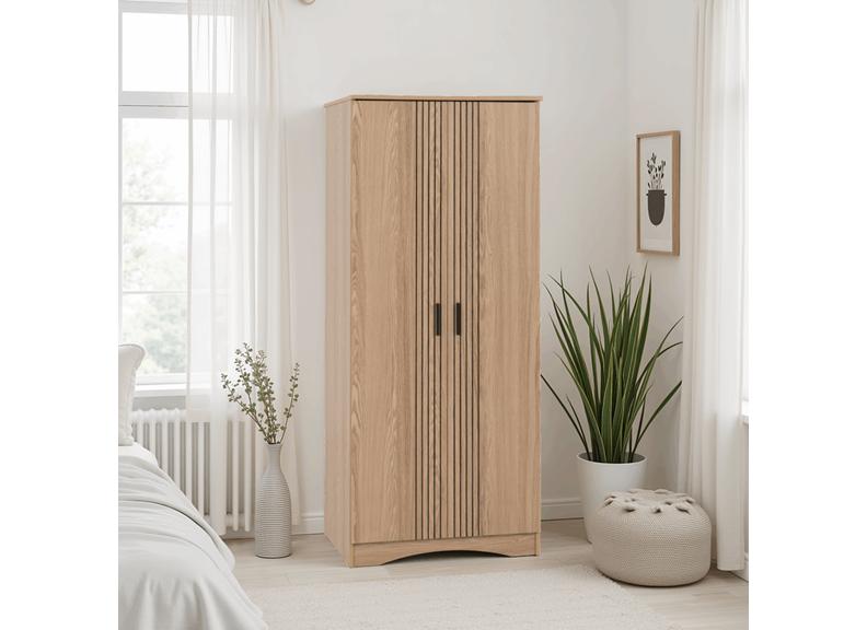Tessa Two Door Wardrobe – Oak Effect Bedroom Wardrobe | Modern Bedroom Furniture