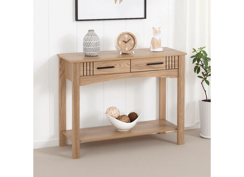 Tessa Console Table – Oak Effect Wooden Occasional Table With Storage Compartment | Modern Occasional Furniture