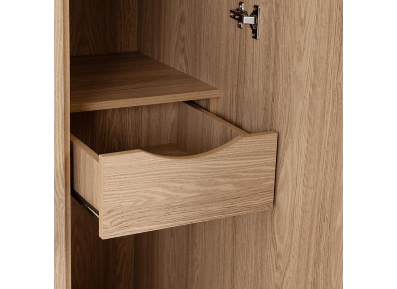 Tessa Three Door Mirrored Wardrobe – Oak Effect Bedroom Wardrobe With Mirror | Modern Bedroom Furniture