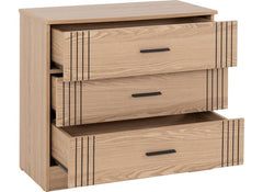 Tessa Three Drawer Bedroom Chest – Oak Effect Bedroom Furniture | Modern Bedroom Furniture