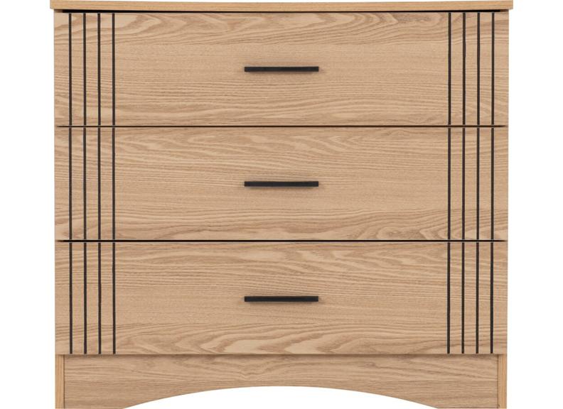 Tessa Three Drawer Bedroom Chest – Oak Effect Bedroom Furniture | Modern Bedroom Furniture