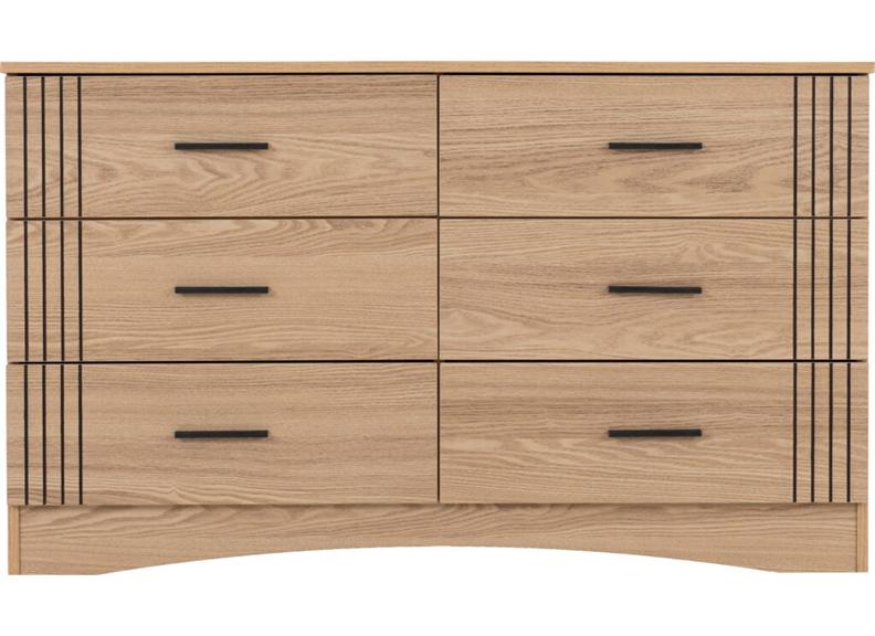 Tessa Six Drawer Bedroom Chest – Oak Effect Bedroom Furniture | Modern Bedroom Furniture