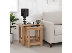 Tessa Table Nest – Oak Effect Wooden Occasional Table Set | Modern Occasional Room Furniture