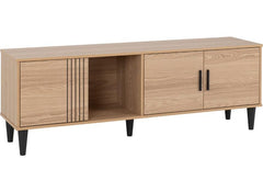 Tessa Large TV Cabinet – Oak Effect Wooden Long TV Unit  Modern Living Room Furniture