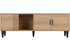 Tessa Large TV Cabinet – Oak Effect Wooden Long TV Unit  Modern Living Room Furniture
