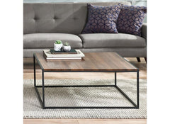 Tribeca Walnut Square Coffee Table - room