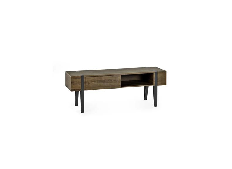 Troy Industrial Styled TV Unit with Drawer – Modern Metal & Wood TV Stand for Todays Living Rooms