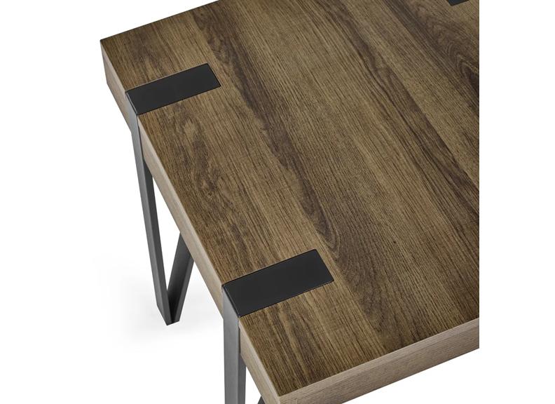 Troy Industrial Styled Lamp Table – Modern Metal & Wood Side Table for Living Rooms