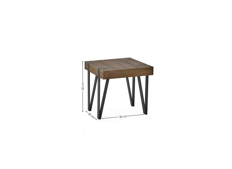Troy Industrial Styled Lamp Table – Modern Metal & Wood Side Table for Living Rooms