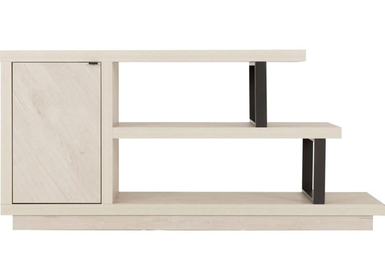 Turin TV Stand – Modern Wood & Metal TV Unit with Storage Cupboard – Contemporary Living Room Furniture