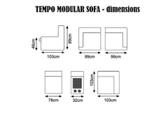 Tempo Green Fabric Modular Corner Sofa – Modern Corner Lounge Suite