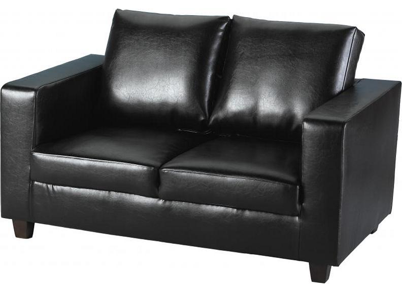 Tempo Black Two Seat PU Sofa