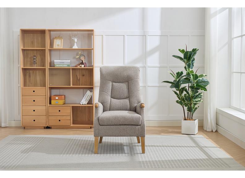 Thistle Fireside Armchair In Beige Fabric | Luxury Deep Seat Accent Chair for Living Room & Lounge