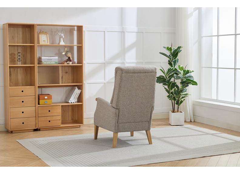 Thistle Fireside Armchair In Beige Fabric | Luxury Deep Seat Accent Chair for Living Room & Lounge