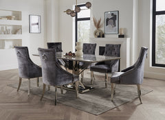 Tremmen 2 m Table W/Belvedere Charcoal Chairs - 1