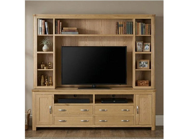 New Treviso Oak Extra Long Media Centre With Optional Top