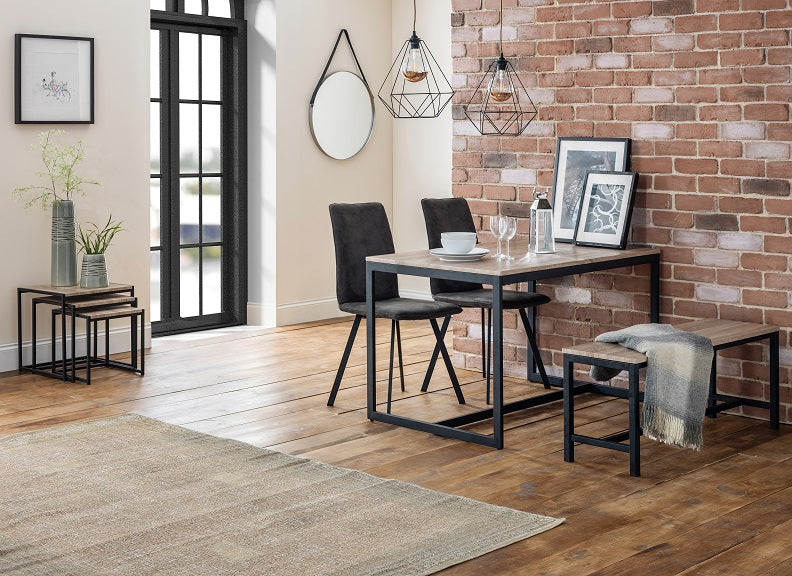 Tribeca Oak Table With Tribeca Bench & Monroe Chairs