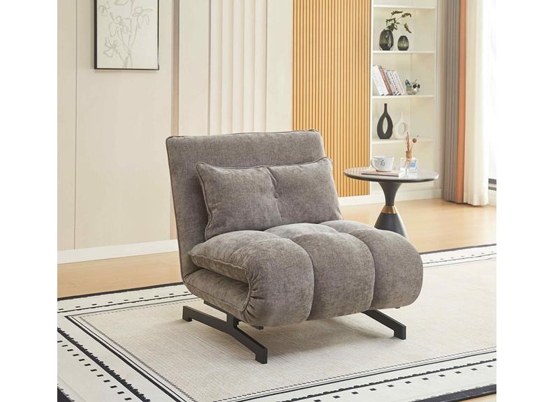 Tucker Stone Futon Style Sofa Beds – Japanese Style Fabric Sleeper Sofa in Stone, Terracotta & Winter Moss