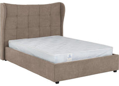 Verona Brown Fabric Storage Bed With 'Winged' Headboard – Luxury Ottoman Storage Bed Frame (Pre-Order 4 ft6)