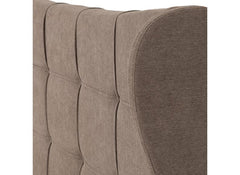 Verona Brown Fabric Bed With 'Winged' Headboard – Luxury Bed Frame In Brown (Pre-Order 4 ft6) (WBF)