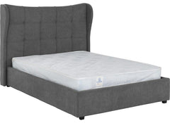 Verona Grey Fabric Storage Bed with 'Winged' Headboard – Luxury Ottoman Storage Bed Frame (Pre-Order 4 ft6)