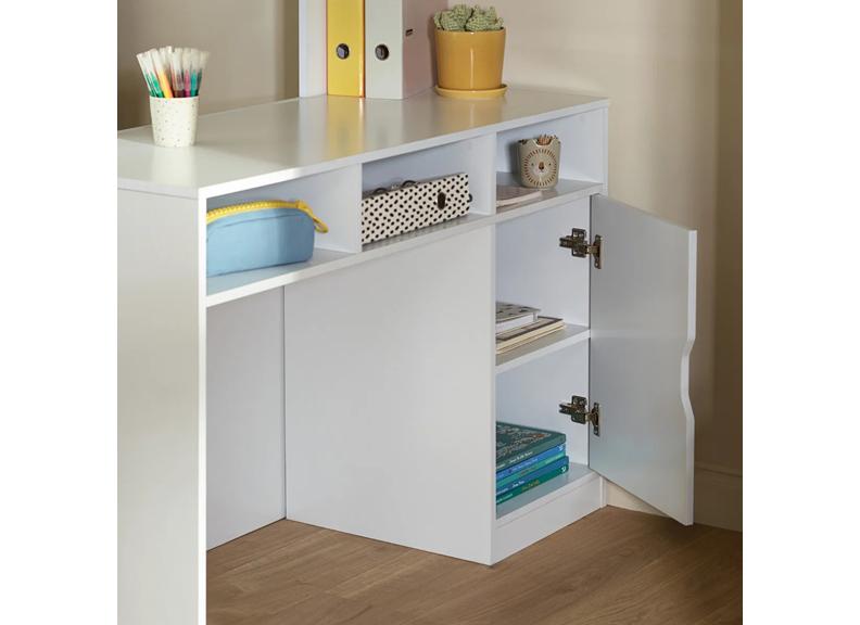 Vision High Sleeper Bed White Wooden Frame | Easy Clean Finish | Modern Space Saving Loft Bed