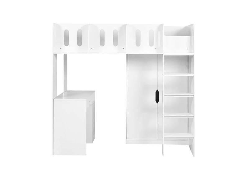 Vision High Sleeper Bed White Wooden Frame | Easy Clean Finish | Modern Space Saving Loft Bed