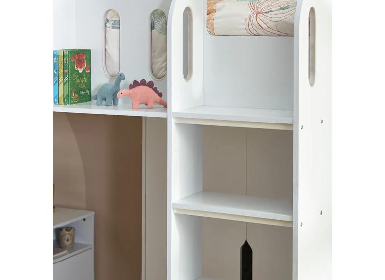 Vision High Sleeper Bed White Wooden Frame | Easy Clean Finish | Modern Space Saving Loft Bed