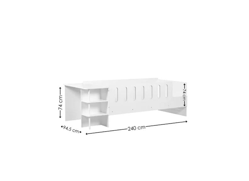 Vision Low Sleeper Bed With White Wooden Frame | Easy Clean Finish | Modern Convenient Sleeper Bed