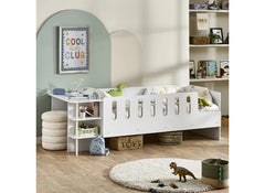 Vision Low Sleeper Bed With White Wooden Frame | Easy Clean Finish | Modern Convenient Sleeper Bed