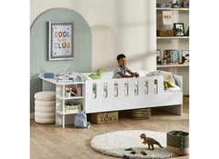 Vision Low Sleeper Bed With White Wooden Frame | Easy Clean Finish | Modern Convenient Sleeper Bed