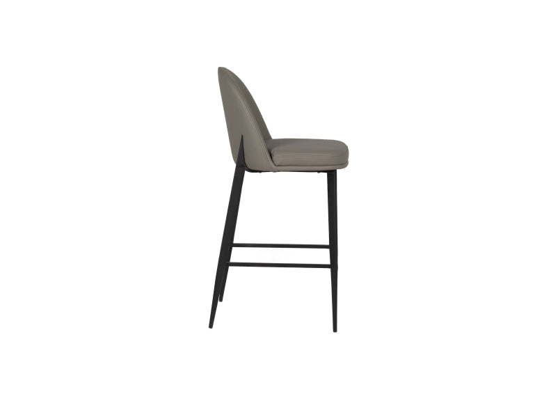 Valent Grey Faux Leather Bar Chair - side