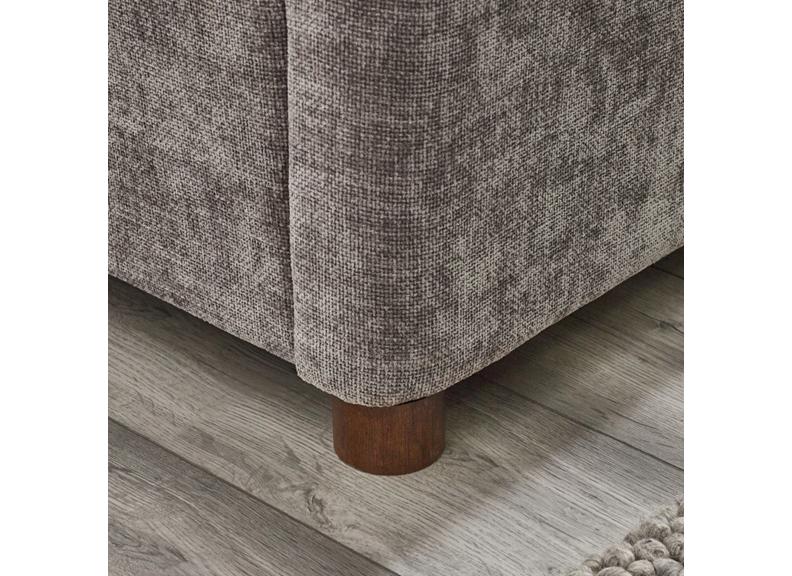 Whitmore Bed in Grey Chenille Fabric – Modern Upholstered Bed with Vertically Lined Headboard