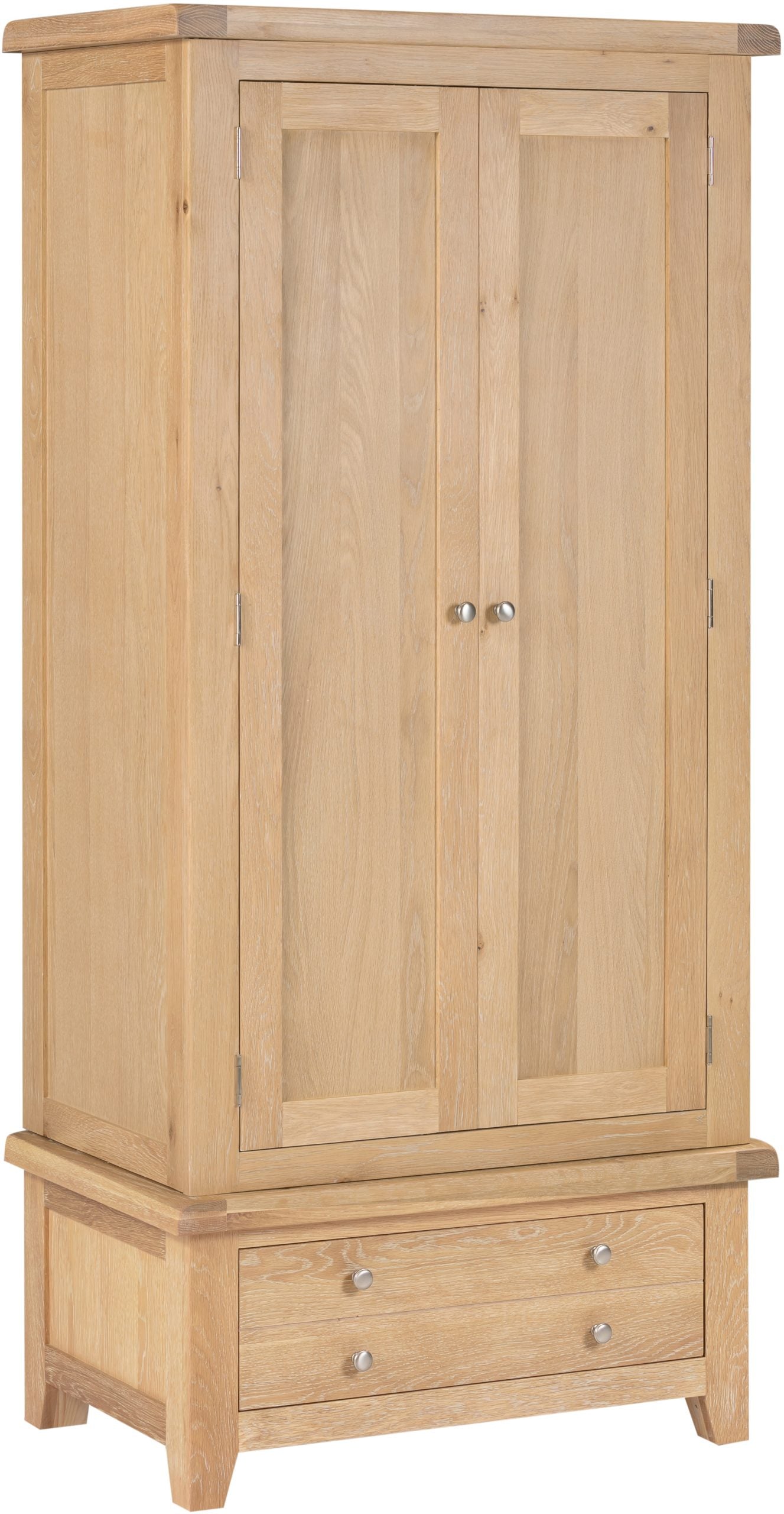 Windsor 2 Door 1 Drawer Wardrobe – Natural Oak with Internal Shelf (WBF)