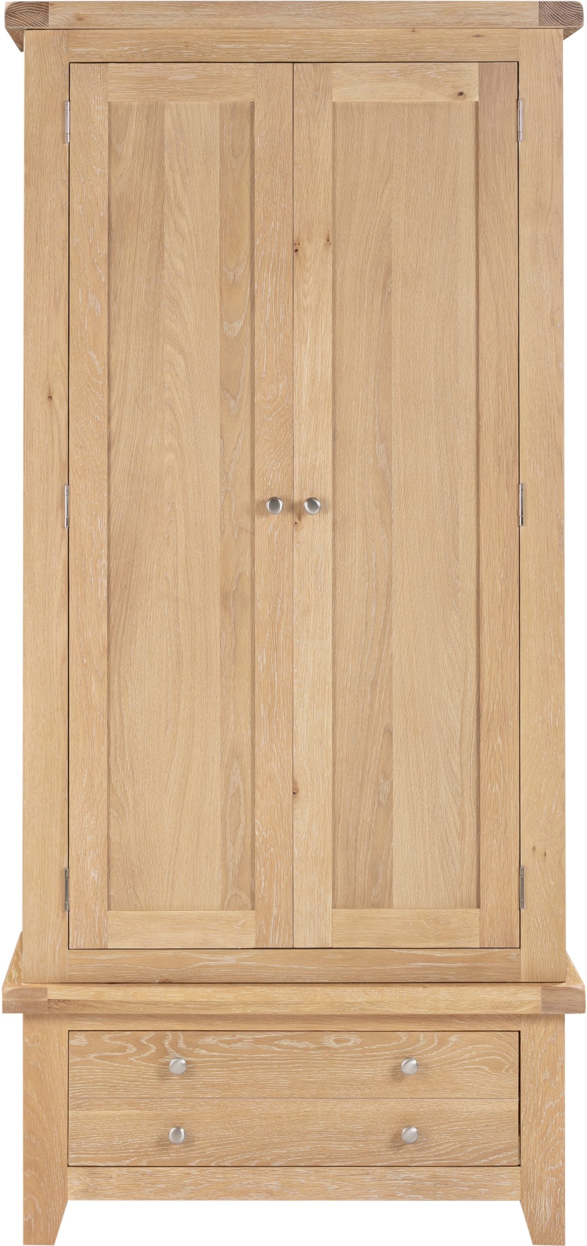 Windsor 2 Door 1 Drawer Wardrobe – Natural Oak with Internal Shelf (WBF)