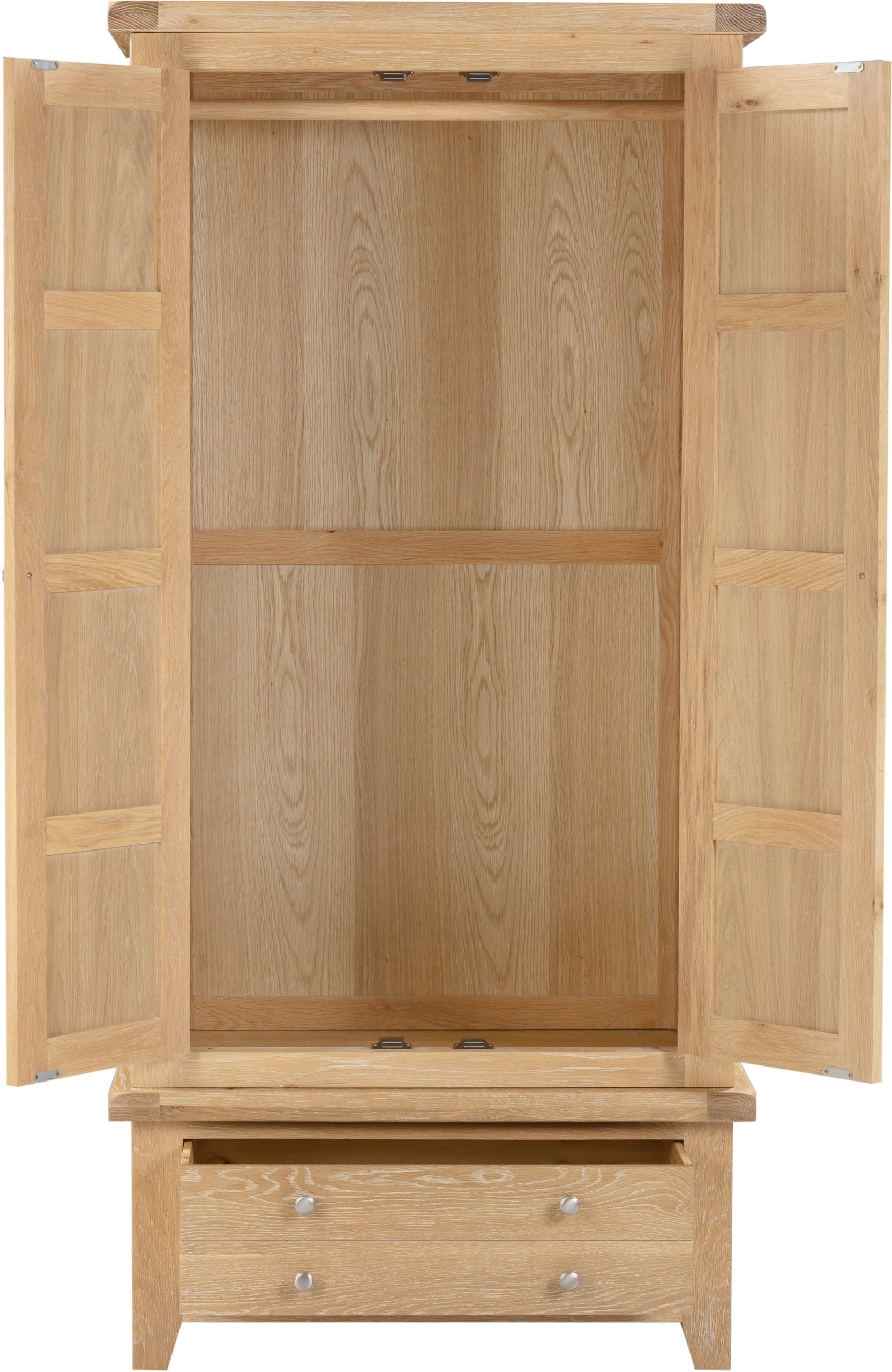 Windsor 2 Door 1 Drawer Wardrobe – Natural Oak with Internal Shelf (WBF)