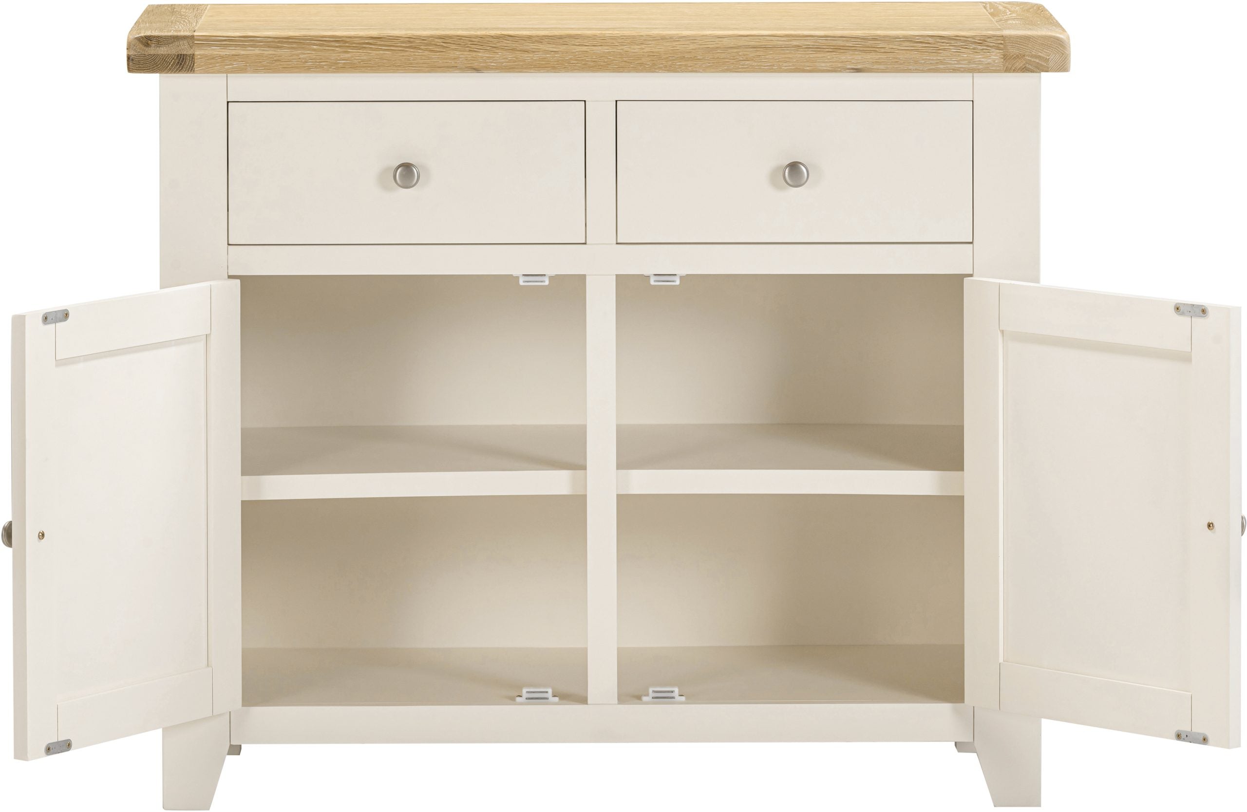 Windsor 2 Door 2 Drawer Sideboard – Ivory with Oak Top (WBF)
