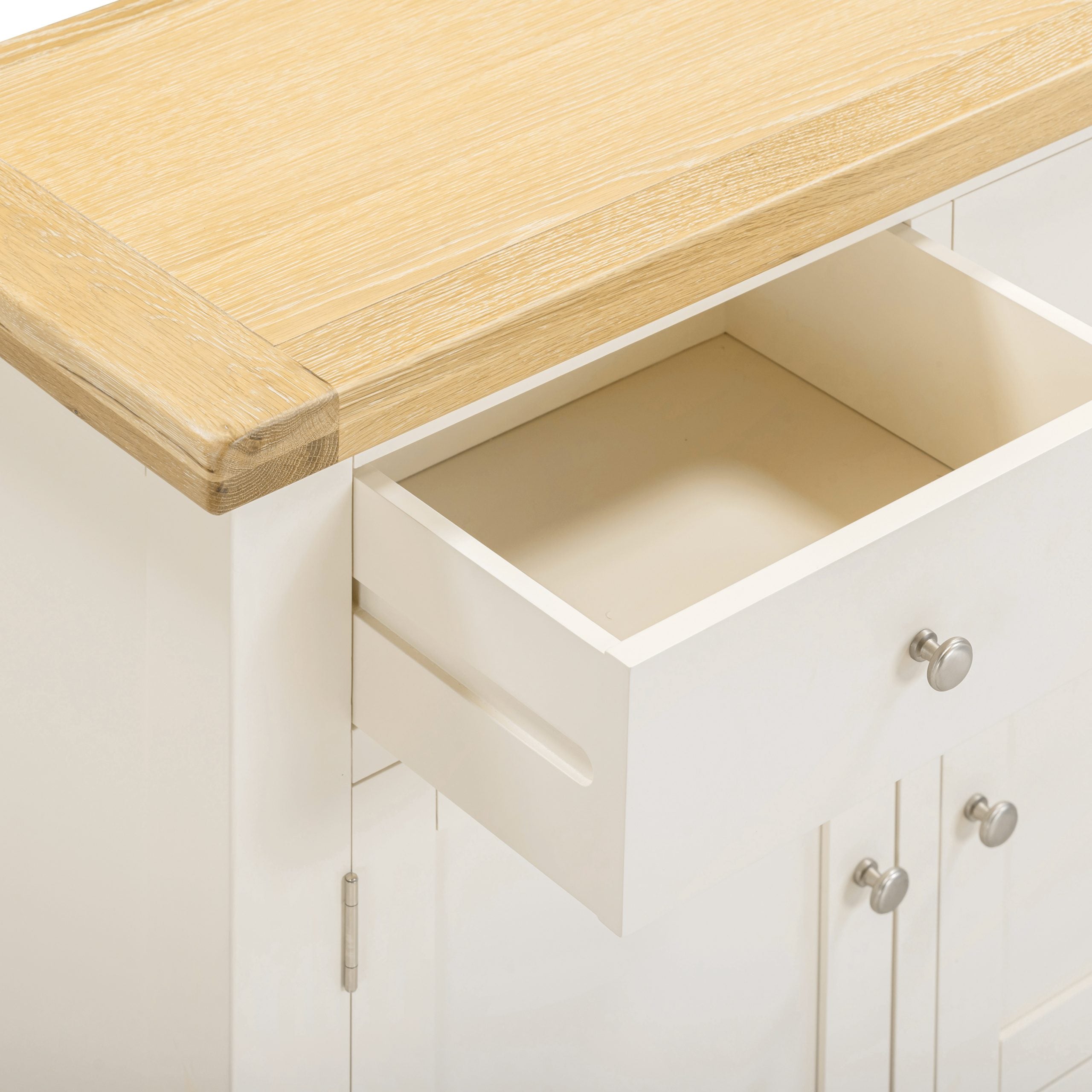 Windsor 2 Door 2 Drawer Sideboard – Ivory with Oak Top (WBF)