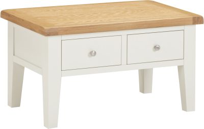 WINDSOR 2 DRAWER COFFEE TABLE - IVORY/OAK (WBF)