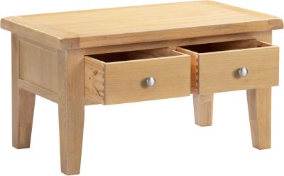WINDSOR 2 DRAWER COFFEE TABLE - NATURAL OAK (WBF)