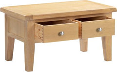 WINDSOR 2 DRAWER COFFEE TABLE - NATURAL OAK (WBF)