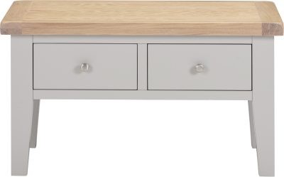 WINDSOR 2 DRAWER COFFEE TABLE - PEBBLE GREY/OAK (WBF)