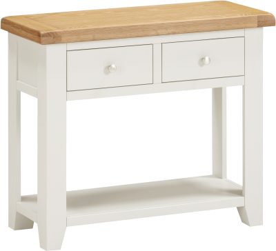 WINDSOR 2 DRAWER CONSOLE TABLE - IVORY/OAK (WBF)
