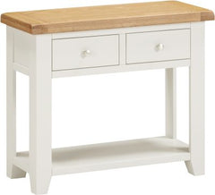 WINDSOR 2 DRAWER CONSOLE TABLE - IVORY/OAK (WBF)