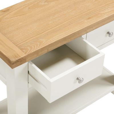 WINDSOR 2 DRAWER CONSOLE TABLE - IVORY/OAK (WBF)