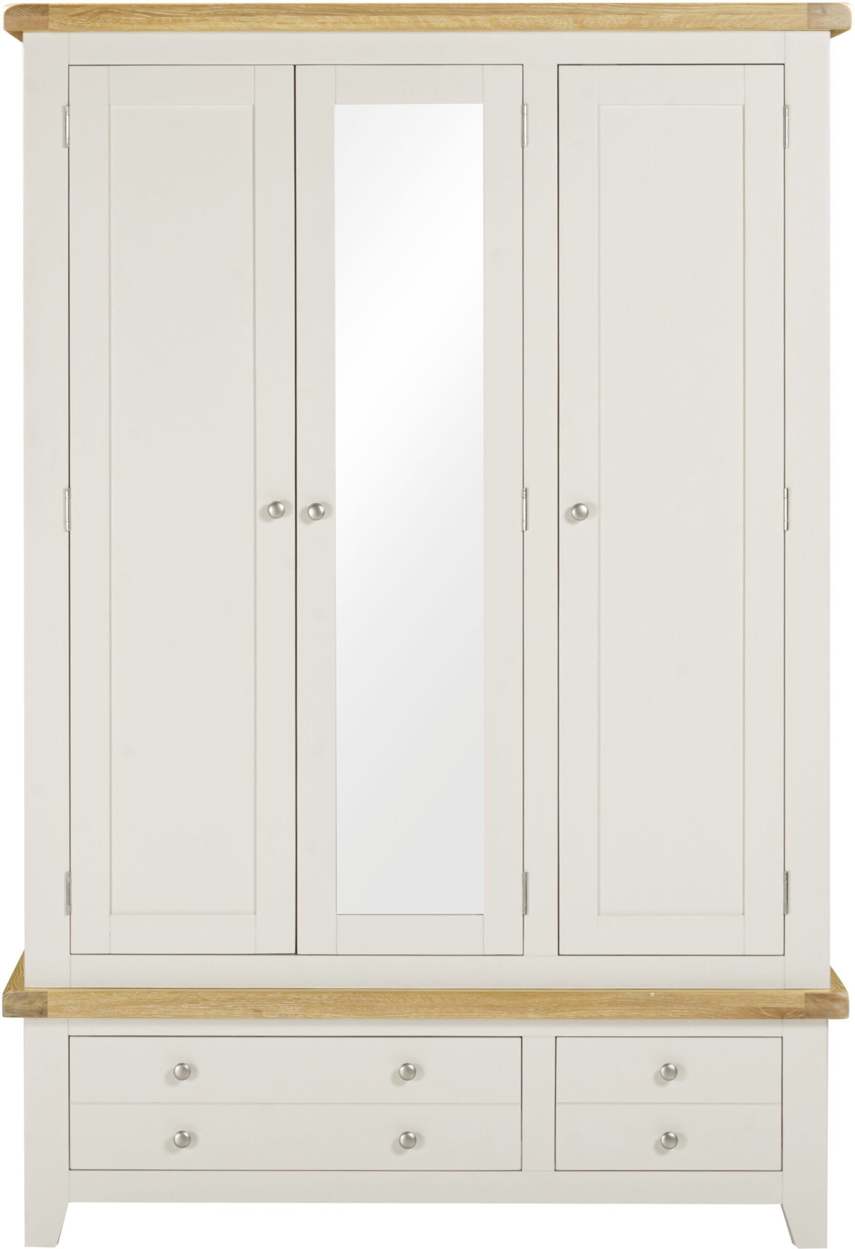 Windsor 3 Door 2 Drawer Wardrobe – Ivory/Oak (WBF)