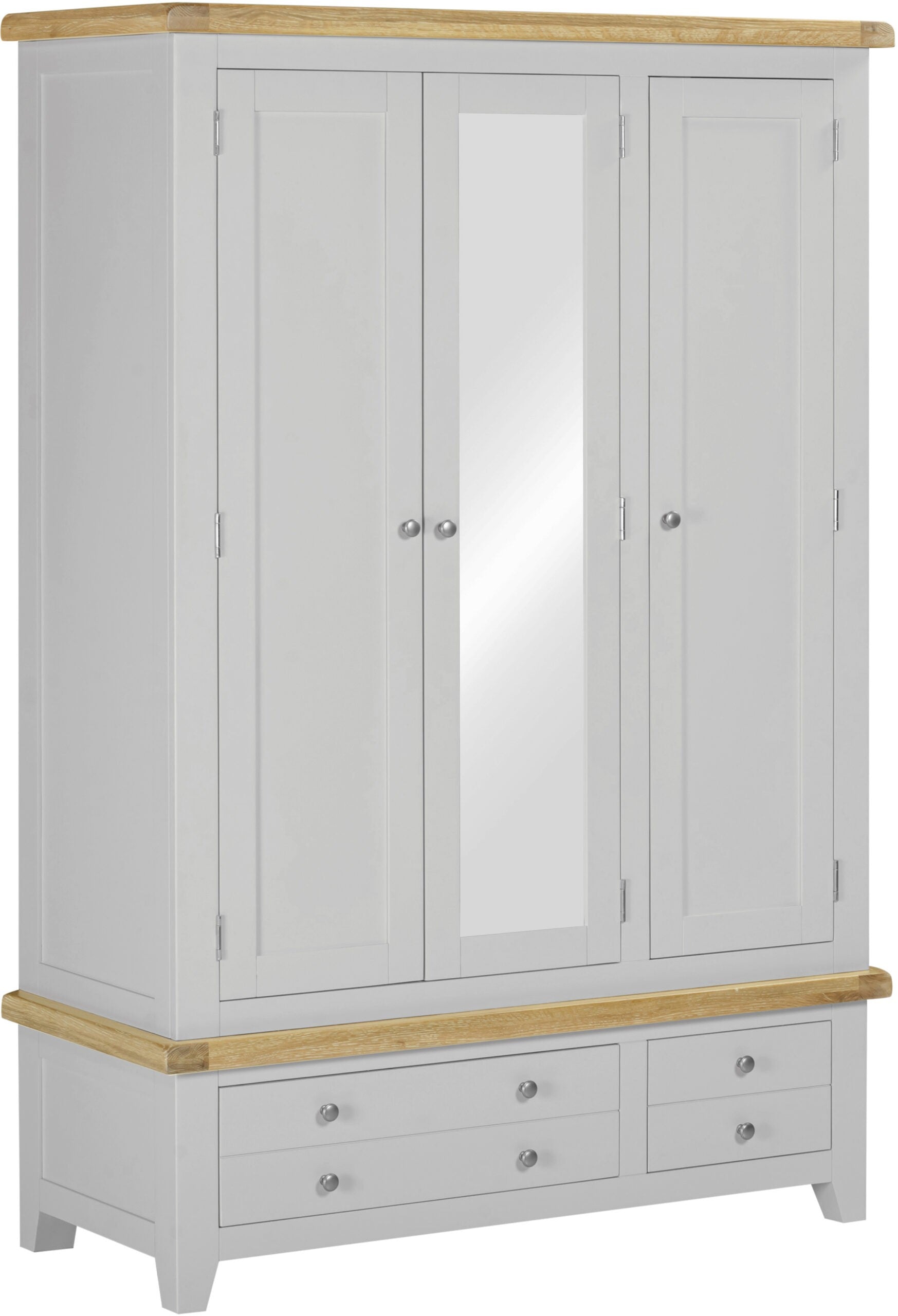 Windsor 3 Door 2 Drawer Wardrobe – Pebble Grey/Oak (WBF)