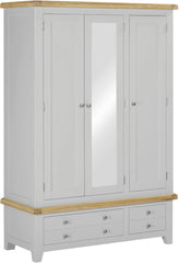 Windsor 3 Door 2 Drawer Wardrobe – Pebble Grey/Oak (WBF)