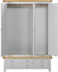 Windsor 3 Door 2 Drawer Wardrobe – Pebble Grey/Oak (WBF)
