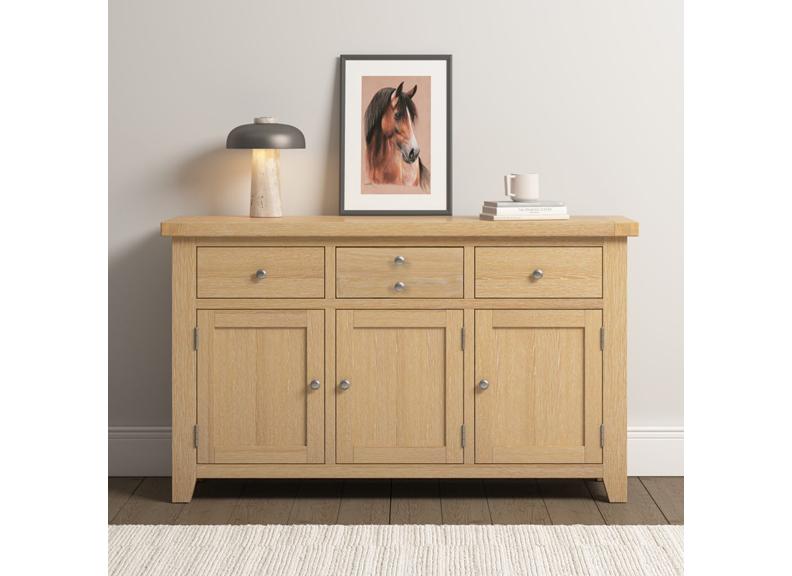 WINDSOR 3 DOOR 3 DRAWER SIDEBOARD - NATURAL OAK (WBF)